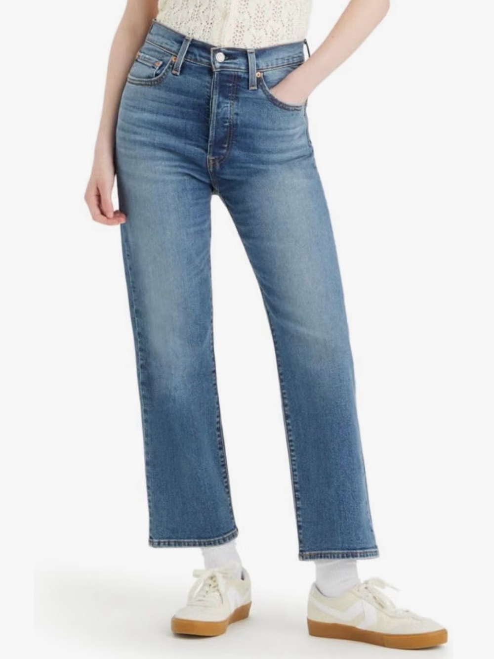 NWT Levi’s Women's High-Rise Ribcage Straight Ankle Crop Jeans 29x27